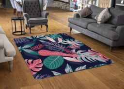 Benjamin Tate Design Tropical Plant Leaves Rug in Natural - Size: Large - thumbnail 2
