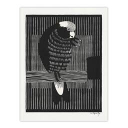 Artery8 Samuel J De Mesquita Framed Wall Art Stylised Galah Cockatoo Bird in Black - Size: A4 - thumbnail 3