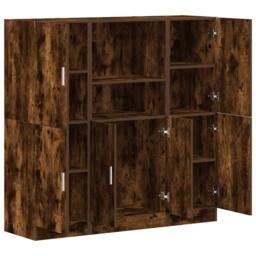 Berkfield Home 3 Piece Kitchen Cabinet Set Smoked Oak Engineered Wood in Brown - thumbnail 4