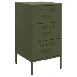 Berkfield Home Bedside Cabinets 2 pcs Olive Green 36x39x68 cm Steel - Size: 36 x 39 x 68 cm - thumbnail 5