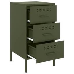 Berkfield Home Bedside Cabinets 2 pcs Olive Green 36x39x68 cm Steel - Size: 36 x 39 x 68 cm - thumbnail 9