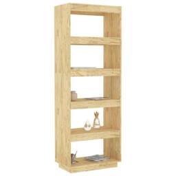Berkfield Home Beautiful Book Cabinet/Room Divider 60x35x167 cm Solid Pinewood in Light Brown - Size: 60 x 35 x 167 cm - thumbnail 4