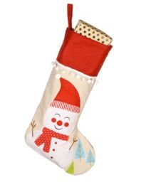 Dibor Set of 4 Natural Snowman Pom Pom Xmas Tree Christmas Gift Bag - Size: 4 Pack - thumbnail 2