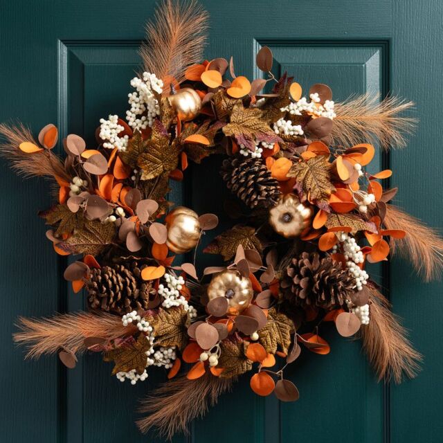 Scottish Everlastings Ltd 45cm Premium Wreath Brown / Gold - image 1
