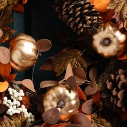Scottish Everlastings Ltd 45cm Premium Wreath Brown / Gold - thumbnail 2