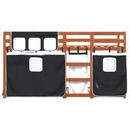 Berkfield Home Bunk Bed without Mattress White&Black 90x190 cm Single Solid Wood Pine in Black - thumbnail 5