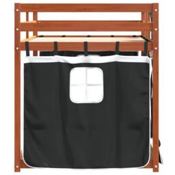 Berkfield Home Bunk Bed without Mattress White&Black 90x190 cm Single Solid Wood Pine in Black - thumbnail 6