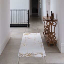 Benjamin Tate Design Golden Marble Runner Rug in Natural - Size: 67 cm x 230 cm - thumbnail 3