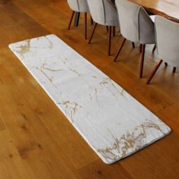 Benjamin Tate Design Golden Marble Runner Rug in Natural - Size: 67 cm x 230 cm - thumbnail 2