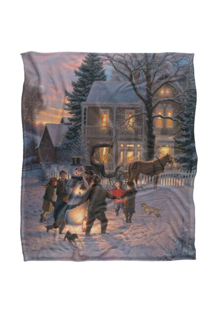JQ Licensing Mk Laughing All The Way Silky Touch Super Soft Throw Blanket 152 X 127 cm in White - image 1