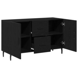 Berkfield Home Black Oak Sideboard 100x36x60 cm Made from Engineered Wood - Size: 100 x 36 x 60 cm - thumbnail 5