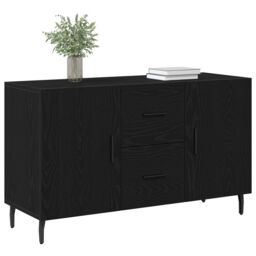 Berkfield Home Black Oak Sideboard 100x36x60 cm Made from Engineered Wood - Size: 100 x 36 x 60 cm - thumbnail 3