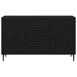 Berkfield Home Black Oak Sideboard 100x36x60 cm Made from Engineered Wood - Size: 100 x 36 x 60 cm - thumbnail 7