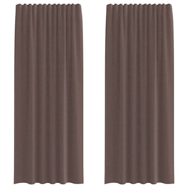 Berkfield Home Voile Curtains with Tab Top 2 pcs Brown - image 1