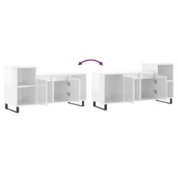 Berkfield Home TV Cabinet High Gloss White 100x35x55 cm Engineered Wood - Size: 100 x 35 x 55 cm - thumbnail 9