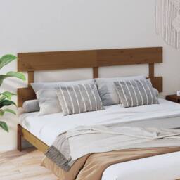 Berkfield Home Beautiful Bed Headboard Honey Brown 204x3x81 cm Solid Wood Pine - Size: 204 x 3 x 81 cm - thumbnail 2
