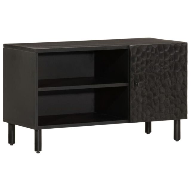 Berkfield Home TV Cabinet Black 80x31x46 cm Solid Wood Mango - Size: 80 x 31 x 46 cm - image 1