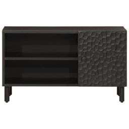 Berkfield Home TV Cabinet Black 80x31x46 cm Solid Wood Mango - Size: 80 x 31 x 46 cm - thumbnail 3