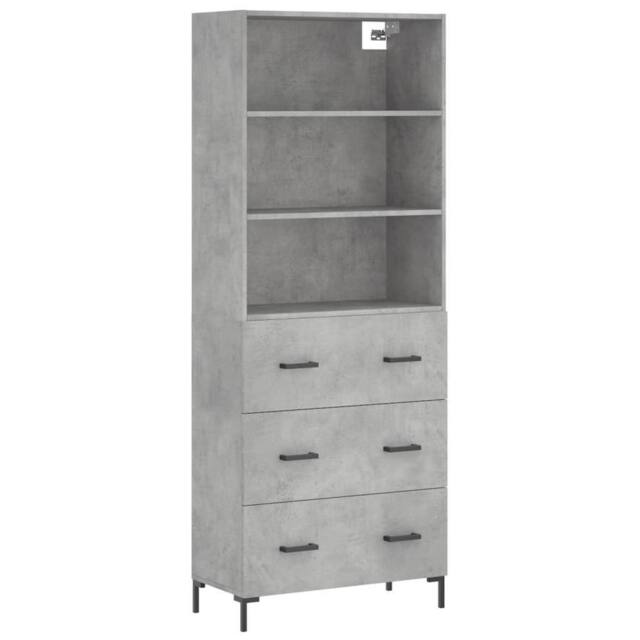 Berkfield Home Highboard Concrete Grey 69.5x34x180 cm Engineered Wood - image 1