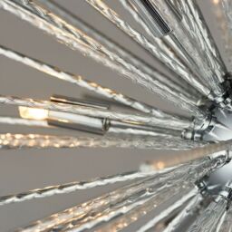 Loops Multi Light Ceiling Pendant 9 Bulb Chrome Feature Chandelier Vintage Metal Lamp - thumbnail 3