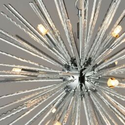 Loops Multi Light Ceiling Pendant 9 Bulb Chrome Feature Chandelier Vintage Metal Lamp - thumbnail 4