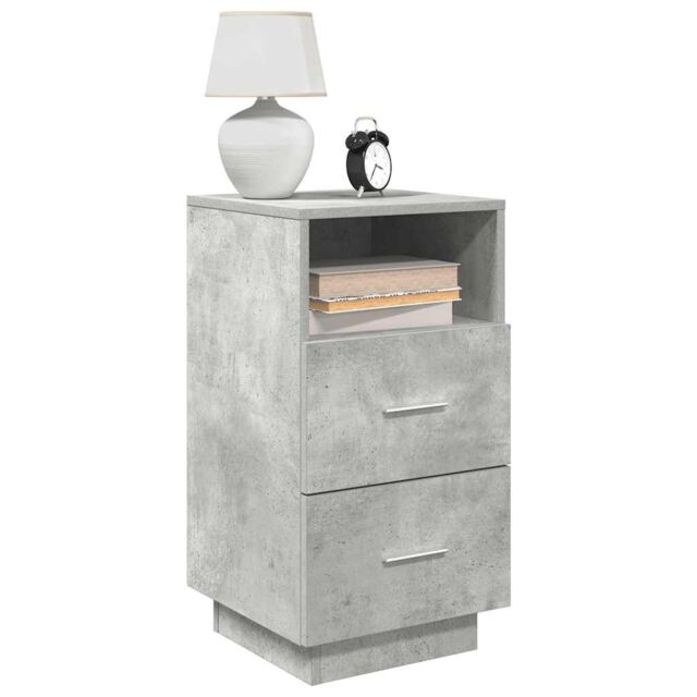 Berkfield Home Bedside Cabinets 2 pcs with 2 Drawers Concrete Grey 36x36x68 cm - Size: 36 x 36 x 68 cm - image 1