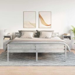 Berkfield Home Bedside Cabinets 2 pcs with 2 Drawers Concrete Grey 36x36x68 cm - Size: 36 x 36 x 68 cm - thumbnail 3