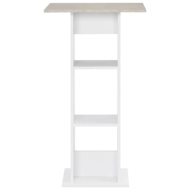 Berkfield Home Bar Table White & Concrete 60x60x110 cm - Size: 60 x 60 x 110 cm - image 1