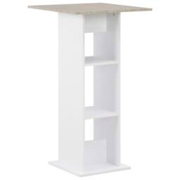 Berkfield Home Bar Table White & Concrete 60x60x110 cm - Size: 60 x 60 x 110 cm - thumbnail 2