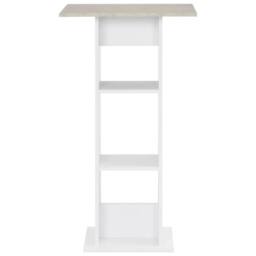 Berkfield Home Bar Table White & Concrete 60x60x110 cm - Size: 60 x 60 x 110 cm