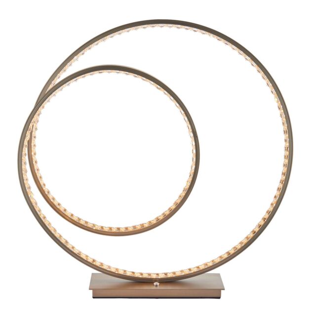 Loops Table Lamp Matt Nickel Plate & Clear Crystal 23W LED module Bulb Included in Metallics - image 1