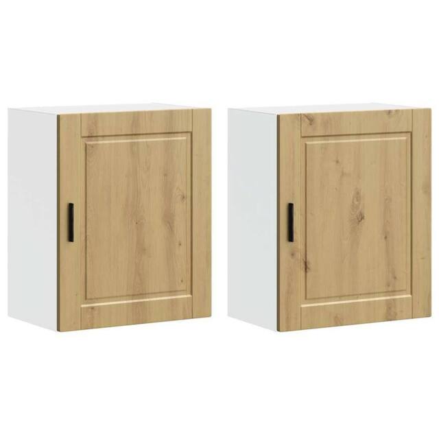 Berkfield Home Kitchen Wall Cabinets 2 pcs¬†Porto Artisan Oak Engineered Wood in Brown - image 1