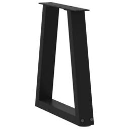 Berkfield Home Modern Dining Table Legs V-Shape 2 pcs Black 28x(42-43.3) cm Steel - thumbnail 4