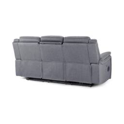 Furnishings For Less UK Orlando Grey Fabric Electric Reclining Sofa Set 3+1+1 USB - thumbnail 4