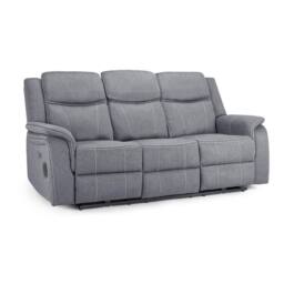 Furnishings For Less UK Orlando Grey Fabric Electric Reclining Sofa Set 3+1+1 USB - thumbnail 3