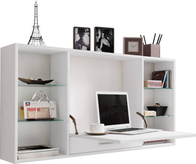 VCM Wooden desk wall desk Teala in White - image 1