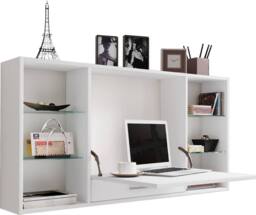 VCM Wooden desk wall desk Teala in White - thumbnail 1
