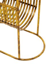 Orsina Table With Magazine Rack, Storage Round Table, Versatile Bedside Table, White Marble Topped Nesting Table in Gold - thumbnail 4
