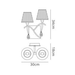 Netlighting Siena Wall Lamp Brass 2 Light E14 Amber Cream Shades Crystal in Yellow - thumbnail 2