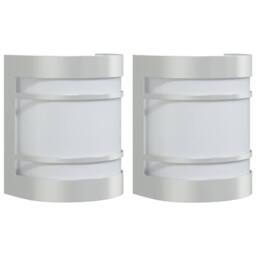 Berkfield Home Outdoor Wall Lights 2pcs Silver Stainless Steel - thumbnail 3