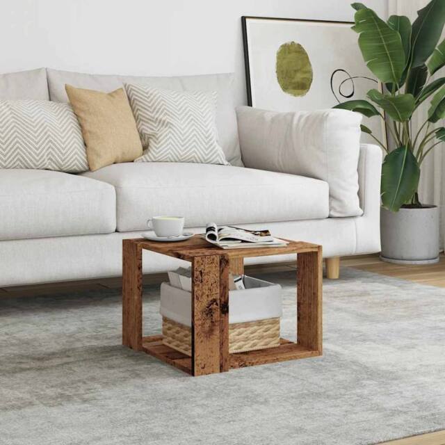 Berkfield Home Durable Coffee Table Old Wood 40x40x30 cm Engineered Wood in Brown - Size: 40 x 40 x 30 cm - image 1