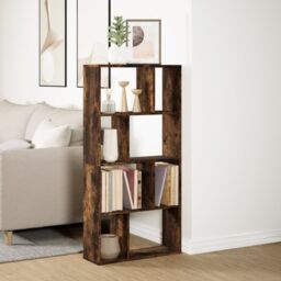 Berkfield Home Bookcase Smoked Oak 60x20x120 cm Engineered Wood in Brown - Size: 60 x 20 x 120 cm - thumbnail 4
