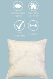HomeSpace Direct Hollowfibre Cushion Inner - 56x56cm in White - Size: 45 cm x 45 cm - thumbnail 1