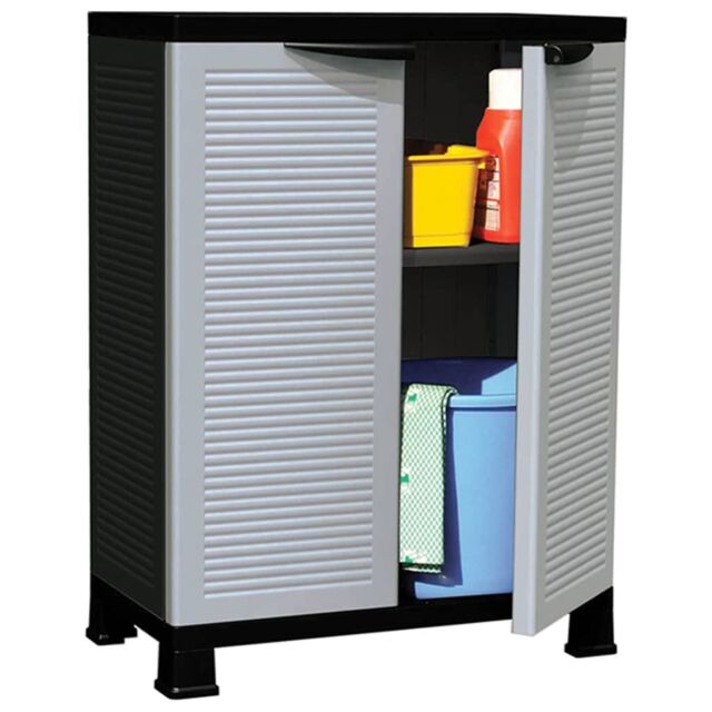 Berkfield Home Plastic Cabinet 68x39x92 cm in Grey - Size: 68 x 39 x 92 cm - image 1