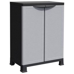 Berkfield Home Plastic Cabinet 68x39x92 cm in Grey - Size: 68 x 39 x 92 cm - thumbnail 2