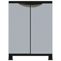 Berkfield Home Plastic Cabinet 68x39x92 cm in Grey - Size: 68 x 39 x 92 cm - thumbnail 3
