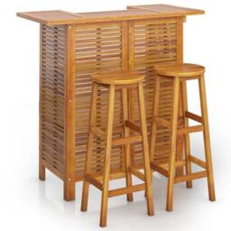 Berkfield Home 3 Piece Garden Bar Set Solid Wood Acacia in Brown