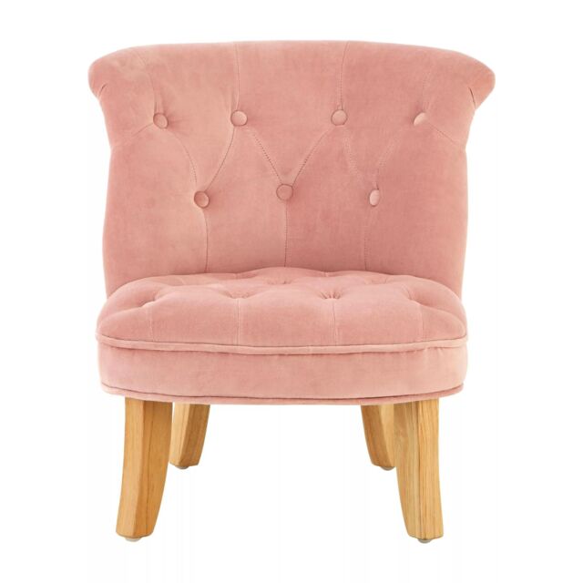 Orsina Kids Chair, Comfortable Seating Indoor Chair, Easy to Clean Bedroom Chair, Adjustable Velvet Chair in Pink - image 1