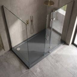 Balterley Contemporary Rectangular Shower Tray, 1600x900mm in Grey - thumbnail 3