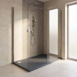 Balterley Contemporary Rectangular Shower Tray, 1600x900mm in Grey - thumbnail 4